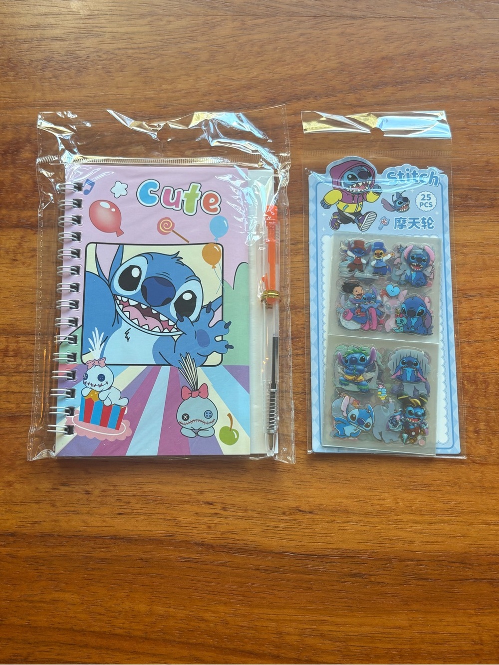Lilo and Stitch mini notebook and sticker bundle set.